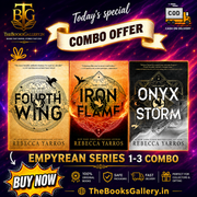 Cover of The Empyrean Series (Fourth Wing, Iron Flame & Onyx Storm) by Rebecca Yarros | 3-Book Paperback Combo Set