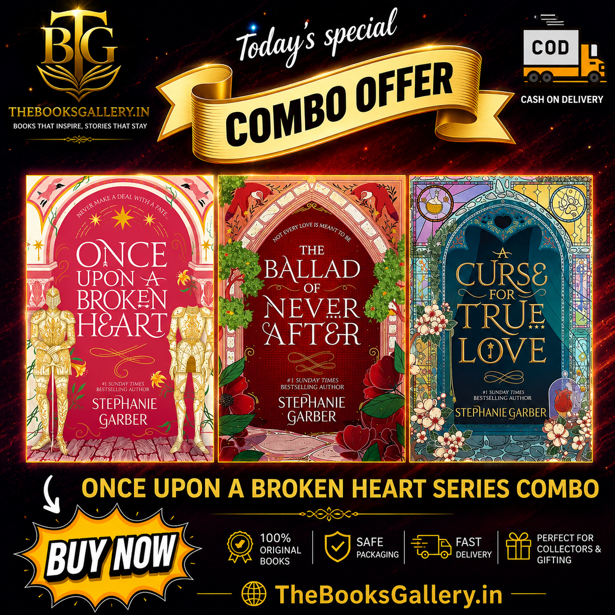 Once Upon a Broken Heart Series (3 Books) by Stephanie Garber | Complete Paperback Fantasy Romance Box Set
