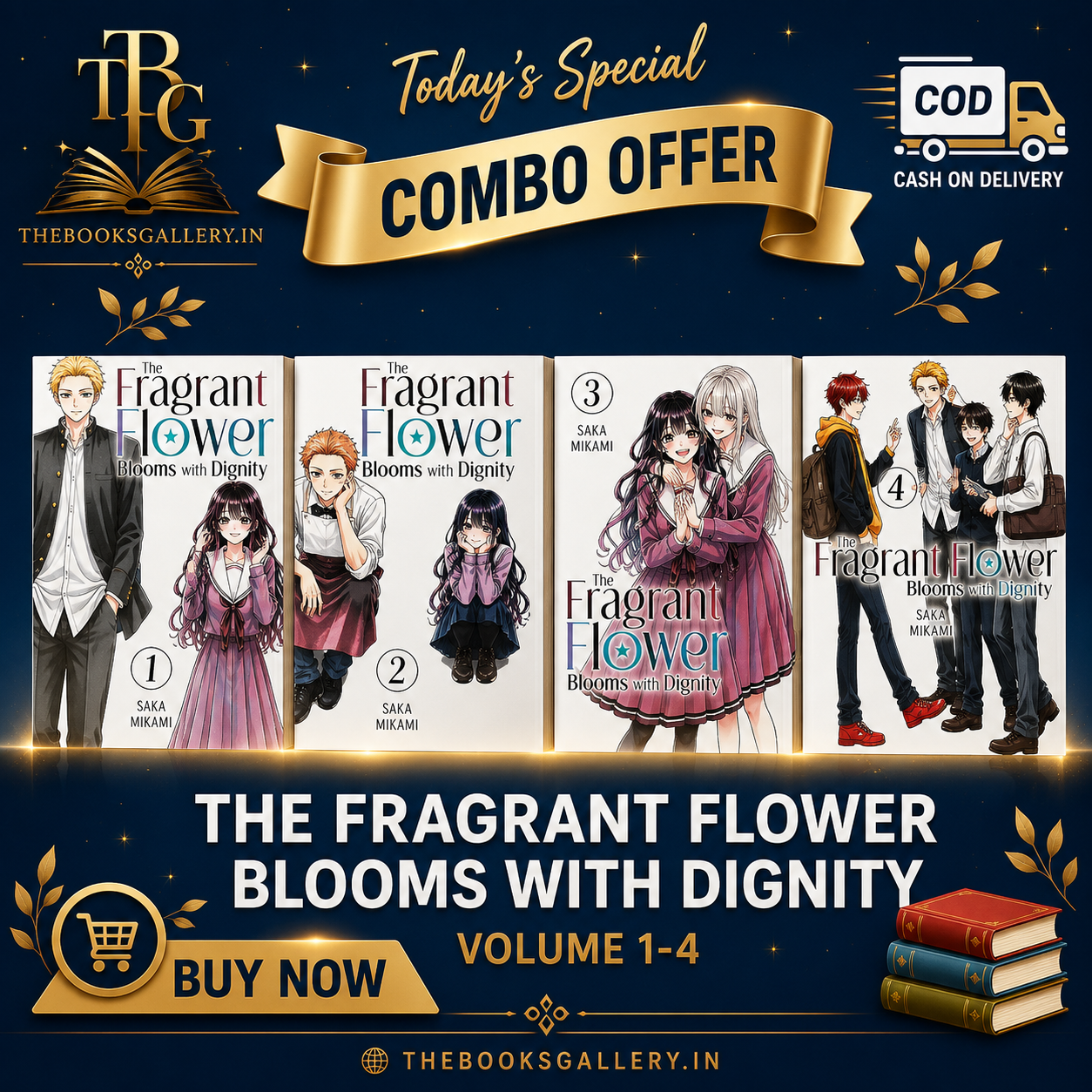 The Fragrant Flower Blooms with Dignity Vol. 1–4 Collection (Paperback) | Romance Manga Box Set | English Edition
