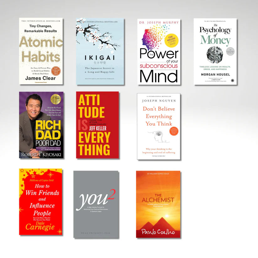 Cover of Bestseller Book Combo Pack (Set of 10) | Self-Help, Finance & Motivational