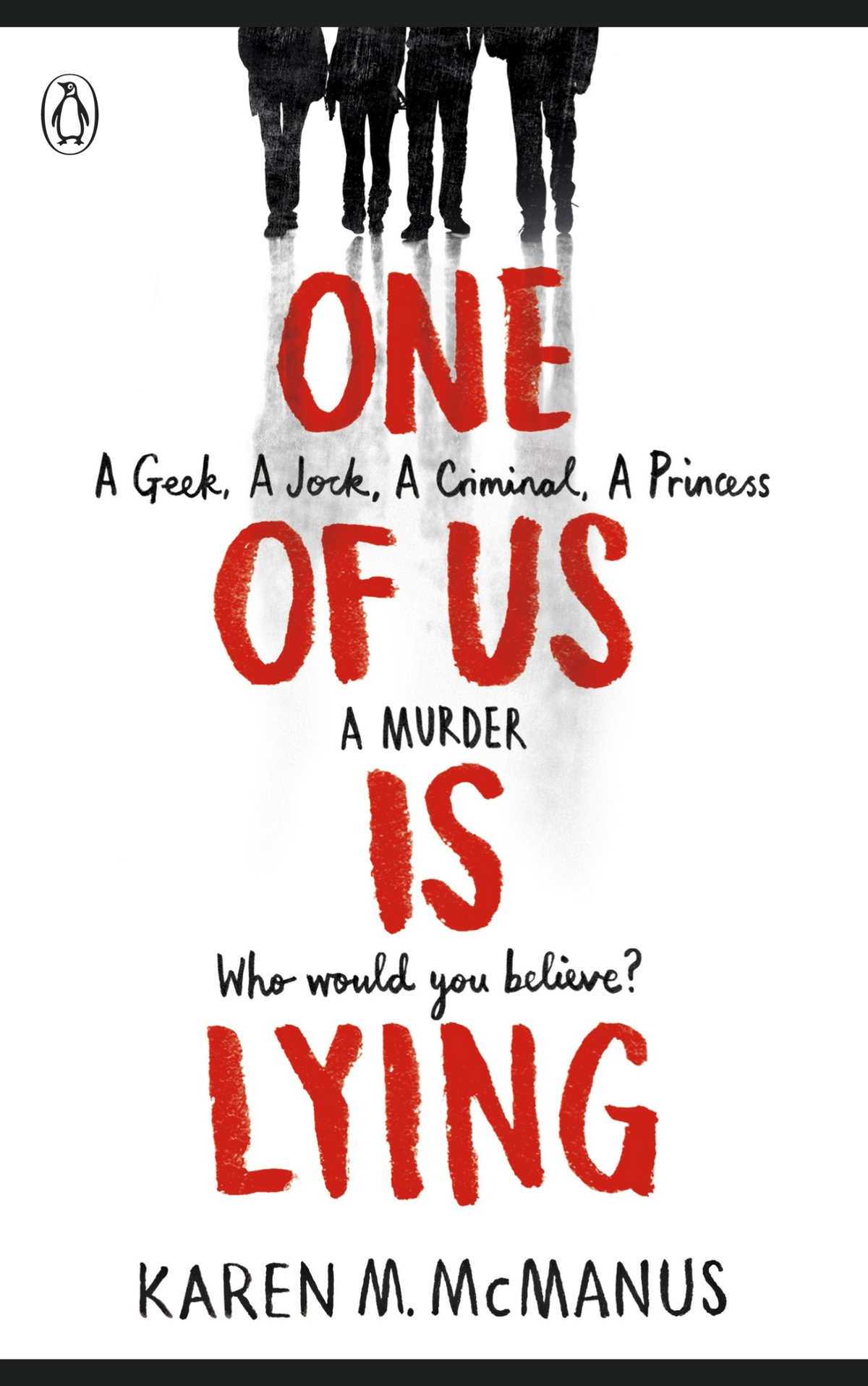 Cover of One of Us Is Lying by Karen M. McManus | YA Mystery Thriller Novel | Paperback