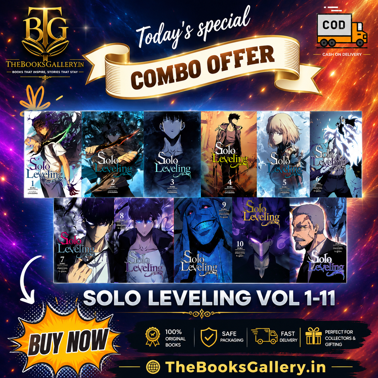 Solo Leveling Manga Vol. 1–11 by Chugong | Complete English Paperback Collection