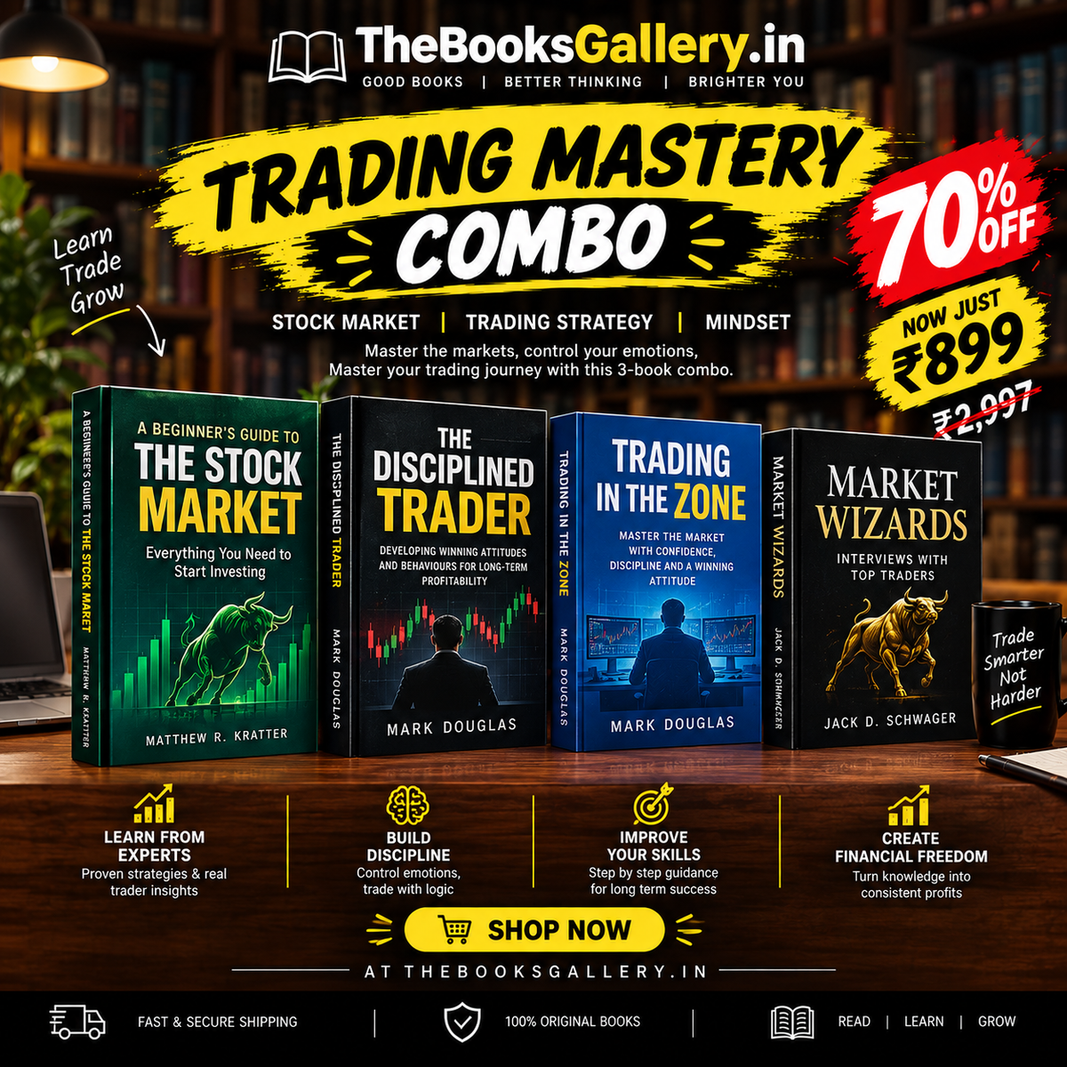 Cover of Trading Mastery Combo – 4 Books on Stock Market, Trading & Psychology | 70% OFF