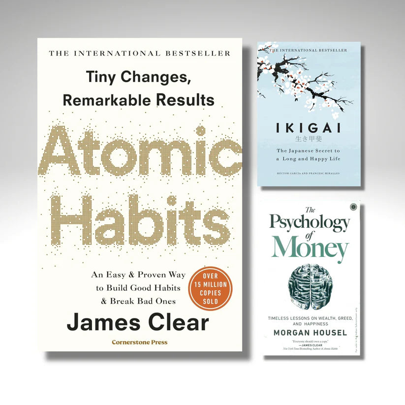 Cover of [Combo] Transform Your Life Book Set – Atomic Habits, Ikigai, Psychology of Money